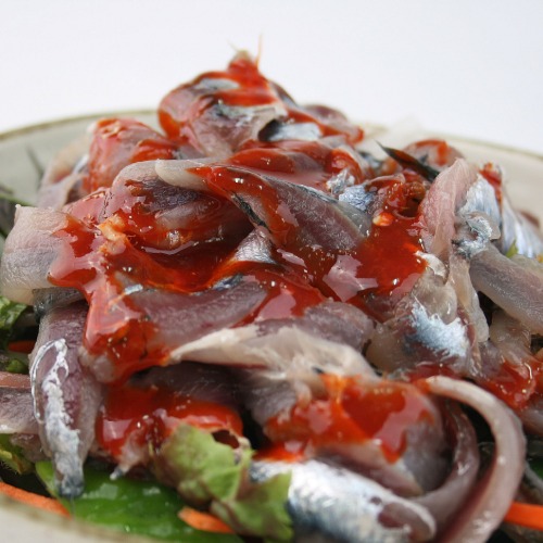 멸치회1팩-급냉 (실중량500g내외)+무침야채초장